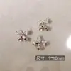Arte de Uñas Transfronterizo Ultra Brillante Circonita Lazo Plateado Decoración de Uñas Celebridad de Internet Popular Venta Caliente Mariposa Pequeña Accesorios para Uñas Al por Mayor