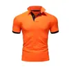 Venta al por mayor de fábrica comercio exterior para hombre cuello mao manga corta casual algodón polo moda multicolor corte ajustado camisa publicitaria