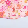 Camisa de Verano para Mujer Estilo Europeo y Americano con Estampado Floral y Textura de Satén de Seda 12433