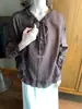 Blusa de Otoño Dulce de Moda con Volantes y Cordones, Diseño Holgado y Adelgazante, Top de Manga Larga 66635