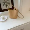 2026 Bolso Tejido Nuevo de Gama Alta, Hecho a Mano 100%, Bolso de Hombro Cruzado, Bolso de Mano Tipo Cubo, Bolso para Teléfono Móvil de Mujer para el Trabajo