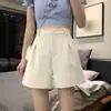 Traje de verano para mujer con shorts 2026 nuevo cintura alta adelgazante negro línea A casual holgado pantalones de pierna ancha talla grande