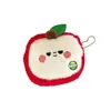 Bolsa Fofa de Pelúcia Desenho Animado Maçã para Fones de Ouvido, Pingente de Decoração para Mochila de Menina, Porta-Moedas, Porta-Batom, Bolsa para Armazenamento de Cabos de Dados