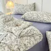 Categoría a Ropa de Cama de Cuatro Piezas de Grado Materno e Infantil para Primavera y Verano Funda Nórdica de Algodón Lavado Puro Juego de 3 Piezas para Estudiante Juego de 4 Piezas con Sábana Ajustable