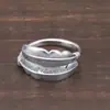 Anillo Abierto de Plata de Ley 925 con Turquesa Azul Puente Alto al por Mayor para Hombres, Anillo Único Estilo Indio para Hombres, Anillo Abierto