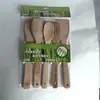 Espátula de Bambu para Panelas Antiaderentes, Espátula de Cozinha, Colher de Arroz, Espátula de Bambu Não Pintada, Conjunto de Espátulas de Bambu com Cabo Longo, Utensílios de Cozinha