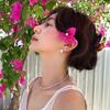 Fiebre de bloguera de Corea del Sur con elemento de textura arete de aro circular para mujer, moda de personalidad simple, aretes aretes combinables