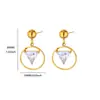 Pendientes de Acero de Titanio con Perlas y Circonitas Personalizados Moda Transfronteriza Pendientes de Acero Inoxidable Oro 18K Pendientes de Alta Gama para Mujer de Playa