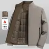 Chaqueta Acolchada Cálida de Invierno 2026 para Hombres, de Mediana Edad y Mayores, Cuello Alto, Casual de Negocios, Abrigo de Algodón Anti-Arrugas