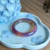 Conjunto de Tres Piezas de Ámbar Azul Violeta Purificado Natural: Set de Collar, Pulsera y Brazalete, Regalo de Joyería de Ámbar y Cera de Abejas