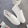Zapatos de Lona Versátiles Nuevos Bai Zhenhe Primavera y Otoño para Mujer, Zapatos de Malla sin Cordones, Zapatos Casuales de Encaje Transpirables Frescos con Plataforma