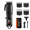 Conjunto de Aparador de Pelos Multifuncional Elétrico, Aparador de Cabelo Masculino, Lâmina em T, Aparador de Cabelo Sem Fio com Display LED