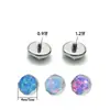 Tachuela de Labio de Titanio F136 con Borde Ondulado Stud para Hélice Auricular Ópalo Gelatinoso Aurora Aleación de Titanio G23 Joyería para Piercing Cabeza de Repuesto