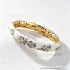 Nuevo Pulsera de Esmalte de Loto Estilo Chino con Esmalte de Goteo y Artesanía Hueca, Disponible en Múltiples Colores, Al por Mayor en Stock, Diseño Abierto Estilo Nacional