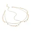 Cadena para el Cabello de Estilo Bohemio Transfronteriza Europea y Americana Personalizada con Pedrería Concha Borla Cadena para la Cabeza Vintage Multicapa Popular Adorno para la Cabeza