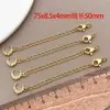 Banho de ouro real 18K com retenção de cor, corrente de extensão com incrustação de diamante, estrela, lua, borboleta, fecho lagosta, corrente de cauda, acessórios para joias DIY