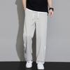 Pantalones de verano para hombre, nuevos, informales, holgados, rectos, de pierna ancha, de seda helada, deportivos, para adolescentes y niños.