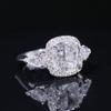 Anillo de boda de lujo con diamantes de imitación de moissanita y circonita de alto carbono para mujer.