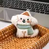 Chaveiro de Cachorro de Lenço Scarf Pingente Decorativo de Bolsa Desenho Animado Boneco de Pelúcia Ornamento Pendurado Brinquedo Pequeno Presente Promocional