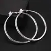 Pendientes de Aro Grandes Exagerados de Moda con Textura Cepillada, Clips para Orejas sin Perforar para Mujer, Pendientes Circulares de Estilo Minimalista Metálico, Transfronterizo