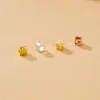 Prata Esterlina S925 Miçangas Espaçadoras Tubulares Quadradas Pequenas de Gipsofila Pulseira de Corda Trançada Miçangas Artesanal DIY Acessórios de Miçangas Quadradas Soltas para Pulseira e Colar