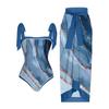 Novo maiô de primavera quente com cadarço 2024, moda praia internacional AliExpress Amazon, biquíni de uma peça