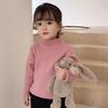 [em estoque outono e inverno novo gola alta meia versão coreana de suéter para meninos e meninas bebê cor sólida estilo estrangeiro suéter versátil para se aquecer