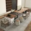 Mesa de Isla Minimalista de Madera Maciza Estilo Chino Moderno y Juego de Sillas y Mesa de Té para Hogar, Sala de Estar, Oficina, Tablero Grande, Nuevo Modelo de Gama Alta