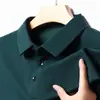 Nueva Camiseta de Manga Larga para Hombre con Diseño de Flor de Piña Primavera Cuello Campana Casual de Negocios Camisa Polo Top Base Elástica Hombre