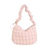 Bolsa de Algodón Bordada Acolchada Estilo Coreano, Bolso Cruzado de Hombro Único para el Trabajo, Bolso de Mano para Mujer con Gran Capacidad, Plegado de Burbujas de Plumas