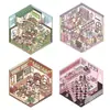 Pegatinas de paisaje, pegatinas de escenas en miniatura tridimensionales, pegatinas de paisaje, pegatinas apilables de cabina de almacenamiento, manualidades lindas de bricolaje