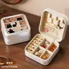 Mini Joyero Multifuncional Portátil con Múltiples Compartimentos para Pendientes, Tachuelas, Collares, Anillos Caja de Almacenamiento