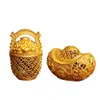 Adorno de Cubo de Dinero de la Suerte, Artesanía de Metal Hueca con Patrón de Dinero, Decoraciones para el Hogar para Apertura de Negocios, Lingotes de Oro Huecos al por Mayor