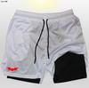Pantalones cortos deportivos para correr para hombre, deportes, exterior, ocio, holgados, maratón, dobles, fitness, comercio exterior transfronterizo al por mayor