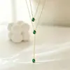 Colar de Aço Titânio Ouro 18K Pequena Gota de Água para Mulheres, Corrente de Clavícula Geométrica, Não Desbota, Joia de Moda Personalizada