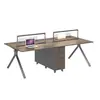 Escritorio de Oficina, Estación de Trabajo para Personal, Combinación de Escritorio y Silla, Estación de Trabajo para Cuatro Personas con Panel Divisor, Mobiliario de Oficina, Personal de Oficina, Escritorio Financiero