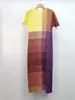 Calidad Contrarreloj 25 Verano Nuevo Cuello Redondo Estampado a Cuadros Vestido Plisado Suelto Adelgazante Elegante