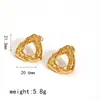 Pendientes Vintage de Acero Inoxidable Martillo de Lava Triángulo para Mujer Simples Combinan con Todo de Alta Gama Oro de 18k Pendientes que no se Desvanecen