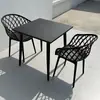 Juego de Mesa Redonda Pequeña y Sillas de Acero al Carbono Sencillo para Ocio en Balcón, Mesa de Reuniones, Área de Descanso, Cafetería de Té con Leche al Aire Libre, Mesa de Comedor al Aire Libre