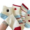 Calcetines Blancos Adorables para Niños Ins Primavera y Verano Combinan con Todo Delgados Estilo Coreano Malla Calcetines Deportivos Modernos de Dibujos Animados Cortos de Caña Baja