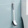 Cepillo de baño para inodoro de mango largo, cepillo de limpieza para inodoros montado en la pared, cepillo de inodoro para el hogar