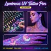 Caneta de tinta para corpo UV que brilha no escuro transfronteiriça, grafite lavável para rosto, marcador acrílico luminoso para atmosfera de festa em boate