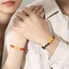 Pulsera de Cuerda Trenzada Estilo Fujian y Guangdong, Pulsera de Pareja con Mantra de Seis Palabras de Plata Pura S999, Estilo Chino Nicho Sensación de Alta Gama, Regalo de Qixi