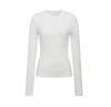 Top Básico Elástico Ajustado de Lana Tencel Camiseta de Manga Larga para Mujer Nuevo Otoño e Invierno 2024