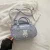 Bolso de Mano Estilo Coreano Ins Conejito Dulce Bolso de Bowling Nuevo para Mujer Versátil Moda para Ir al Trabajo Bolso de Hombro Único Cruzado