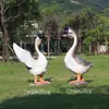 Decoração de Animal Ganso Branco Grande para Pátio Externo Ornamento Loja Fazenda Área Residencial Jardim Paisagismo Escultura de Exibição