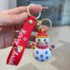 Llavero navideño transfronterizo con diseño de árbol de Navidad, alce, muñeco de nieve, pegamento suave, bolsa de juguete, colgante, pequeño regalo.