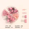 Conjunto de material de escritório de quatro grades cor Macaron tamanho clipe de cauda longa dourado prateado clipe de rabo de andorinha clipe de papel tachinha