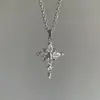 Amor y Redención~Collar Cruz de Copo de Nieve Fresco y Elegante, Nueva Cadena de Clavícula de Lujo Ligero Estrella de Cuatro Puntas Primavera/Verano