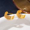 Pendientes de Aro Huecos de Encaje de Cobre Estilo Francés Lujo Ligero Versátiles Súper Brillantes Zirconia Ear Cuffs Pendientes de Diseño de Nicho Microincrustados